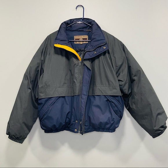Members Only jacket Blue green Vintage down feather winter coat